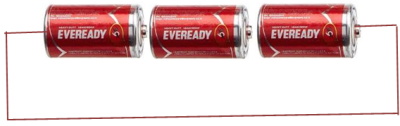 simple electric circuit using battery of three cells
