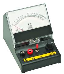 showing ohmmeter used to measure electrical resistance in ohm's law